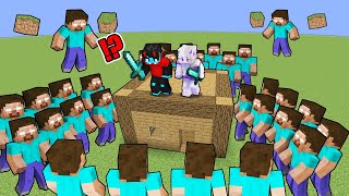 SURROUNDED by HEROBRINE in Minecraft [upl. by Idnic488]