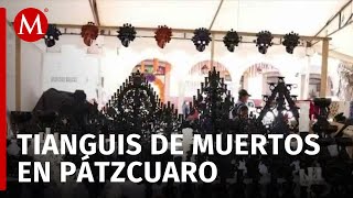 Artesanos de Michoacán deslumbran con piezas únicas en el tianguis de Noche de Muertos en Pátzcuaro [upl. by Eillac]