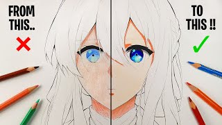 HOW TO COLOR ANIME SKIN USING CHEAP COLORED PENCILS [upl. by Acirahs]