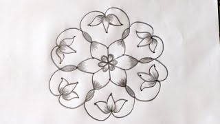 Deepavali special beautiful amp simple 7  4 kolam design kolam kolamdesigns rangoli muggulu art [upl. by Ainolloppa]