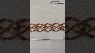 Cross chain border embroidery Part 3 ME68 manalembroidery embroidery shortvideo [upl. by Yecac322]