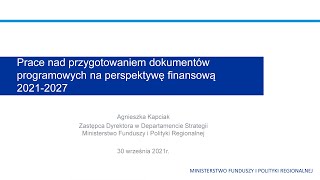 Agnieszka Kapciak  Projektowane zasady realizacji zadań ze środków europejskich [upl. by Houlberg]