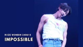 240615 Impossible WONBIN FANCAM  RIIZE FANCON in TAIPEI 라이즈 원빈 직캠 [upl. by Keifer]