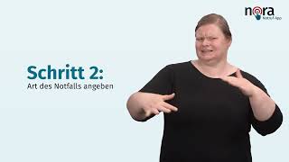 nora NotrufApp  Notruf absetzen  VideoAnleitung mit Gebärdensprache [upl. by Lyndell337]