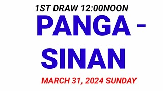 STL  PANGASINAN March 31 2024 1ST DRAW RESULT [upl. by Achorn237]