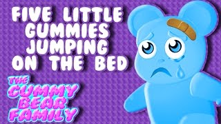 5 Little Gummies Jumping On the Bed  The Gummy Bear Family  Nursery Rhymes  thegummybearfamily [upl. by Michell]