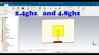 24GHz and 52GHz Split Ring Resonator Structure on Microstrip Patch Antenna Design CST software [upl. by Ayotal]