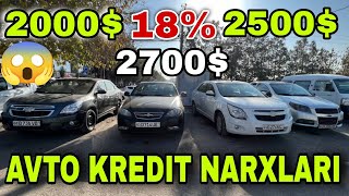 AVTO KREDIT NARXLARI 2023Â Đł 2500 GA MOSHINA BUNAQASI BOâ€LMAGAN AVTO KREDIT NARXLARI SERGELI Bozori [upl. by Cohlier]