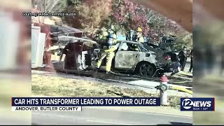 Car hits transformer in Andover leading to power outage [upl. by Leigh959]