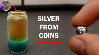 Extracting pure silver from a coin [upl. by Dietz]