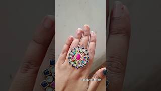 Beautiful kundan finger ring making at home jewellery fingerring shorts viralshort creativediy [upl. by Assilav]