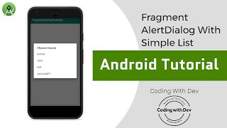 android fragment dialog example  alert dialog box with listview in android Android studio Tutorial [upl. by Navad]