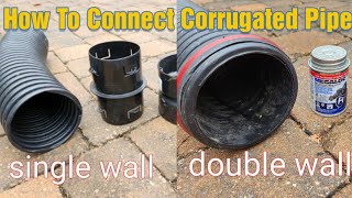 How to make connections with corrugated pipe  Yard Drainage [upl. by Oyam448]