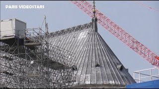 Chantier de la Cathédrale Notre Dame de Paris le 19 aout 2024  La Toiture réapparue jusquau chœur [upl. by Reider]