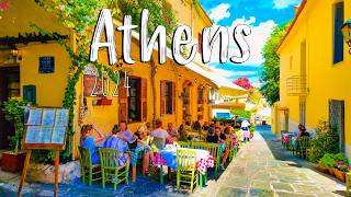 Athens Greece walking tour 4k Syntagma Plaka Monastiraki [upl. by Plafker]