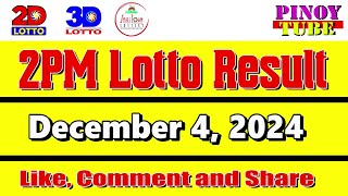 Lotto Result Today 2pm December 4 2024 Swertres Ez2 PCSO [upl. by Letsirc]