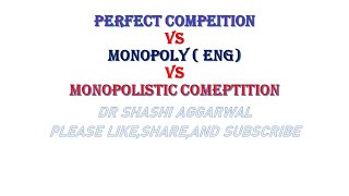 PERFECT COMPETITION VS MONOPOLY VS MONOPOLISTIC COMPETITION ENGLISH [upl. by Acinahs183]