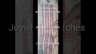 How to Cut and Sew draw string kimono jacket with collar sewingtutorial kimono diy [upl. by Eerej]