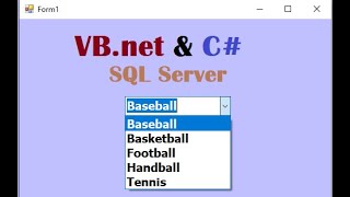 How to fill combobox from two tables in sql Server database using DataSet in VB net and C [upl. by Malo777]