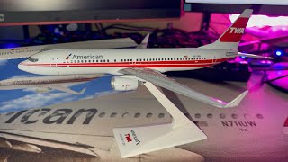 Unboxing Boeing 737800 American Airlines TWA Livery Scale 1200 [upl. by Audette]