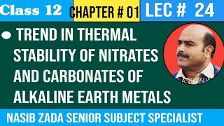 TREND IN THERMAL STABILITY OF ALKALINE EARTH METALS CHEMISTRY CLASS NASIB ZADA SSSPASHTO [upl. by Rovaert]