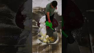 Expresscarpetcleaningwithheavyfoam very dirty carpet cleaning with hand shorts carpetcleaning [upl. by Nahallac]