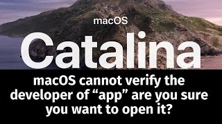 macOS cannot verify the developer of “app” are you sure you want to open it macOS Catalina [upl. by Ahgiel]