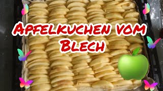 lecker Apfelkuchen mit Hefeteig vom Blech🍏🍎 [upl. by Leffen]