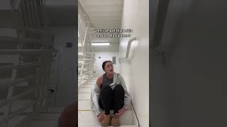 Singing in public stairwells is the best😳 singing public youtuber [upl. by Annaiv341]