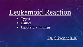 Leukemoid reaction  types causes and Laboratory findings [upl. by Harriot]