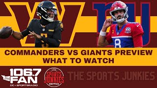 commanders vs giants Final Preview  Sports Junkies [upl. by Kaufmann918]