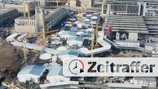 Zeitraffer Stuttgart 21 Lounge und Deckenschließung [upl. by Nawyt]