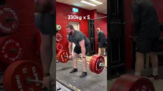 330kg raw deadlift beltless x5 Luke Richardson 😱💪 [upl. by Nyrroc725]