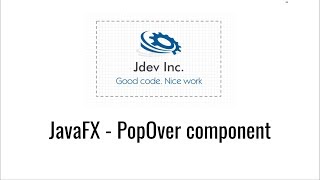 JavaFX Simple PopOver [upl. by Atiuqin]