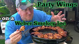 Best chicken wings recipe smoked on a small charcoal grill Smokey Joe [upl. by Foscalina]