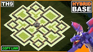 NEW BEST TH9 HYBRIDTROPHY Base 2024 COPY LINK  Town Hall 9 TH9 Base Design – Clash of Clans [upl. by Maryann]