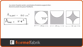 Kreisteile Übungsaufgabe Restfläche berechnen [upl. by Dinny]