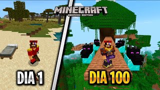 SOBREVIVÍ 100 Días en MINECRAFT BEDROCK por PRIMERA VEZ [upl. by Figone731]