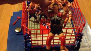 WCW galoob slam action arena ring cage and WCW figures [upl. by Sehguh]