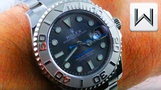 Rolex Yacht Master 37mm DARK RHODIUM 268622 Platinum Stainless Steel Luxury Watch Review [upl. by Dnomaj]