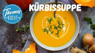 Kürbissuppe mit Ingwer und Kokosmilch  Hokkaido Kürbis [upl. by Carthy597]