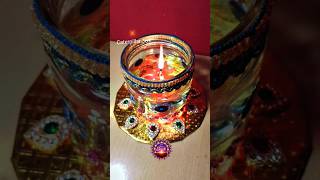 Making beautiful Diya from old glass jar 🪔🪔🪔 9 Happy Diwali 2024 🎇🪔🎇 [upl. by Nnanaej]