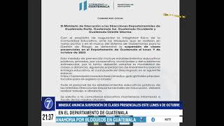 Mineduc anuncia suspensión de clases presenciales este 9 de octubre en el departamento de Guatemala [upl. by Adidnere]