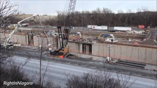 Construction of new Cavotec vacuum mooring system HFM at Locks 4 amp 5 Welland Canal Feb 9 2017 [upl. by Maximilian261]