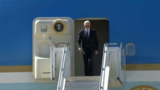 Joe Biden greeted by Swiss president upon arrival in Geneva  AFP [upl. by Etaner]