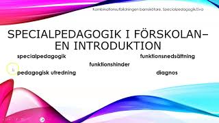 PPnr1 Specialpedagogik i förskolan En introduktion [upl. by Ihcego610]