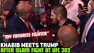 Khabib Nurmagomedov MEETS Donald Trump After Islam Vs Poirier Fight At UFC 302 FULL FOOTAGE [upl. by Pich]