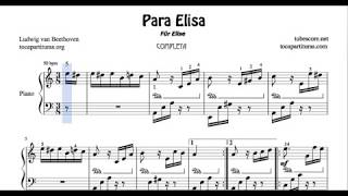 Para Elisa de Beethoven Partitura Completa de Piano FUR ELISE [upl. by Burhans]