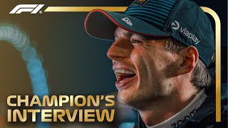 Max Verstappens First Interview As A FourTime World Champion [upl. by Ilagam]