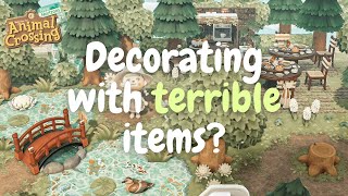 DECORATING WITH TERRIBLE ITEMS  Collab Build  Animal Crossing New Horizons [upl. by Iroc606]